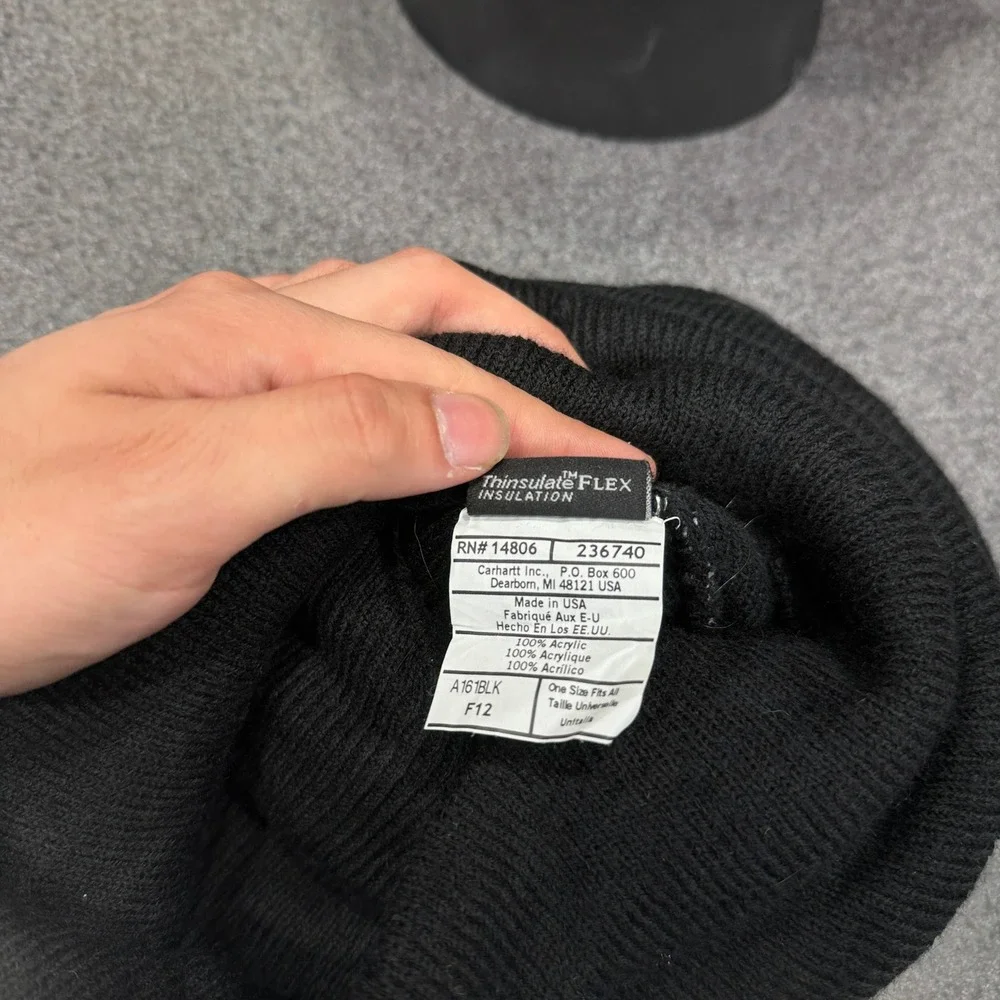 Carhartt Face Mask Balaclava Mens OS Black Excellent Thinsulate Flex Knit USA